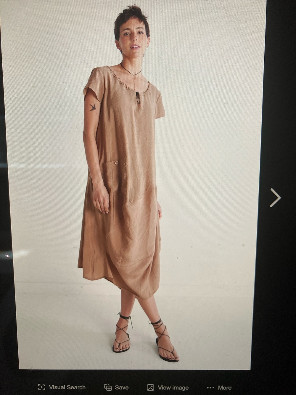 Ruti Comfort Zone Asymmetric Dress Camel NWT